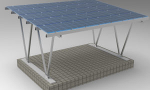 Dviejų automobilių stoginė saulės elektrinė 12 kW