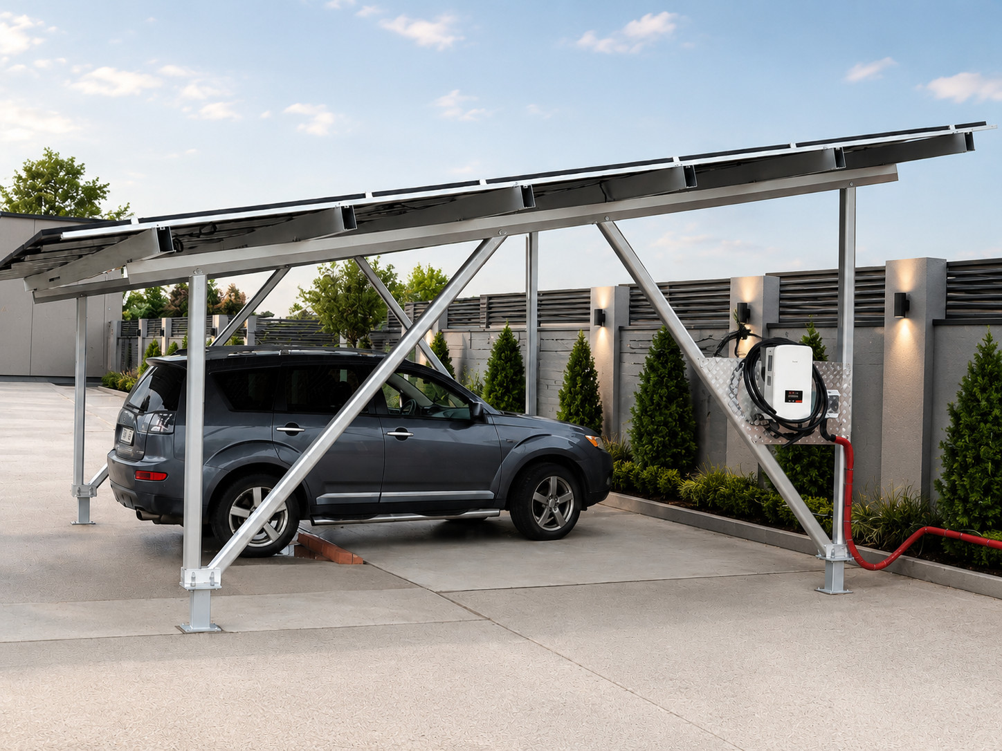 Saulės elektrinė ant automobilio stoginės